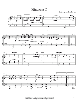 page one of Minuet in G, Op. 10, No. 2 (Piano Solo)
