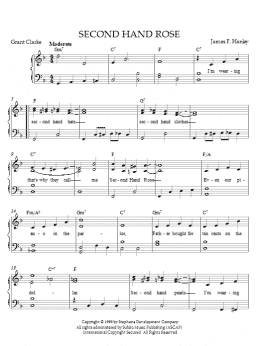 page one of Second Hand Rose (Piano Solo)