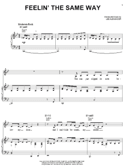 page one of Feelin' The Same Way (Piano, Vocal & Guitar Chords (Right-Hand Melody))
