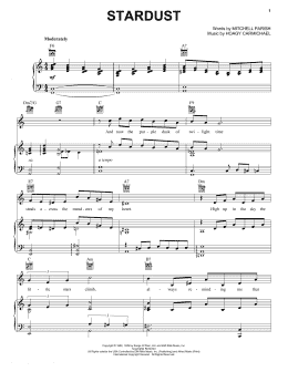 page one of Stardust (Piano, Vocal & Guitar Chords (Right-Hand Melody))