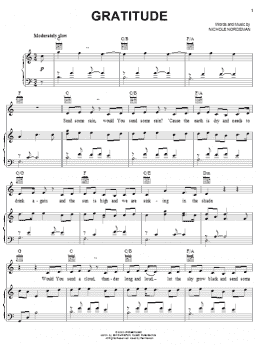 page one of Gratitude (Piano, Vocal & Guitar Chords (Right-Hand Melody))