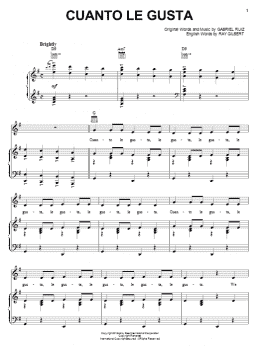 page one of Cuanto Le Gusta (Piano, Vocal & Guitar Chords (Right-Hand Melody))