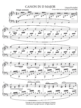 page one of Canon In D (Piano Solo)