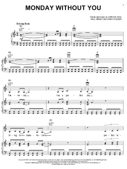 page one of Monday Without You (Piano, Vocal & Guitar Chords (Right-Hand Melody))