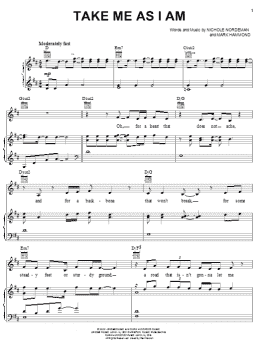 page one of Take Me As I Am (Piano, Vocal & Guitar Chords (Right-Hand Melody))