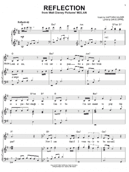 page one of Reflection (from Mulan) (Piano, Vocal & Guitar Chords (Right-Hand Melody))