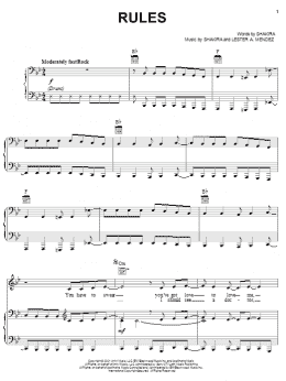 page one of Rules (Piano, Vocal & Guitar Chords (Right-Hand Melody))