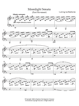 page one of Moonlight Sonata, First Movement, Op. 27, No. 2 (Piano Solo)