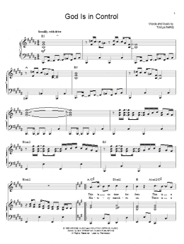 page one of God Is In Control (Piano & Vocal)