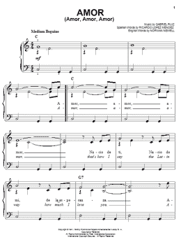 page one of Amor (Amor, Amor, Amor) (Easy Piano)