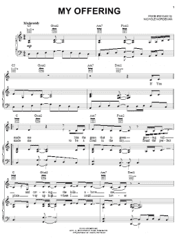 page one of My Offering (Piano, Vocal & Guitar Chords (Right-Hand Melody))