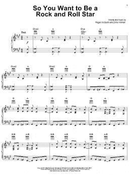 page one of So You Want To Be A Rock And Roll Star (Piano, Vocal & Guitar Chords (Right-Hand Melody))