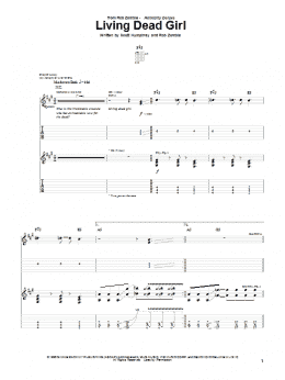 page one of Living Dead Girl (Guitar Tab)