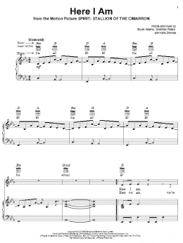 page one of Here I Am (End Title) (Piano, Vocal & Guitar Chords (Right-Hand Melody))