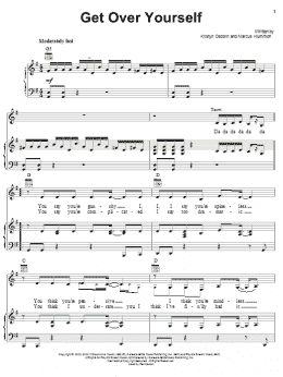 page one of Get Over Yourself (Piano, Vocal & Guitar Chords (Right-Hand Melody))