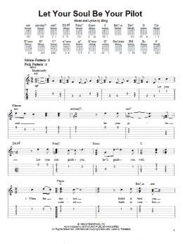 page one of Let Your Soul Be Your Pilot (Easy Guitar Tab)