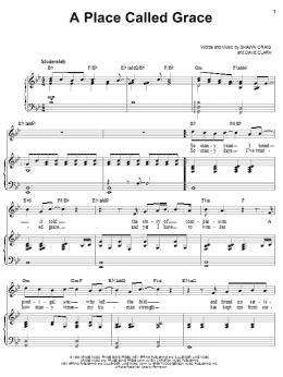 page one of A Place Called Grace (Piano & Vocal)
