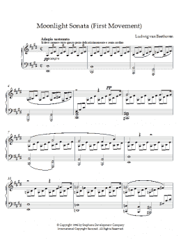page one of Moonlight Sonata, First Movement, Op. 27, No. 2 (Piano Solo)