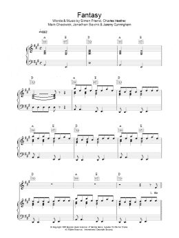 page one of Fantasy (Piano, Vocal & Guitar Chords)