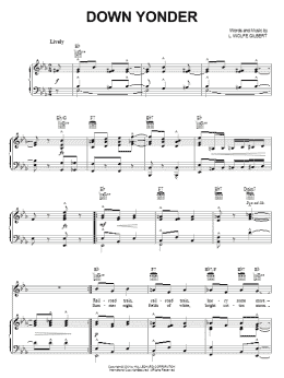 page one of Down Yonder (Piano, Vocal & Guitar Chords (Right-Hand Melody))