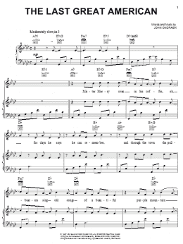 page one of The Last Great American (Piano, Vocal & Guitar Chords (Right-Hand Melody))