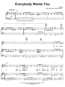 page one of Everybody Wants You (Piano, Vocal & Guitar Chords (Right-Hand Melody))