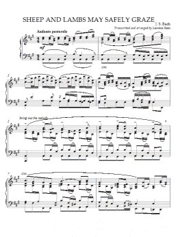 page one of Sheep and Lambs May Safely Graze (Piano Solo)