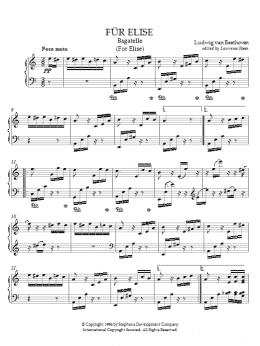 page one of Fur Elise (Piano Solo)