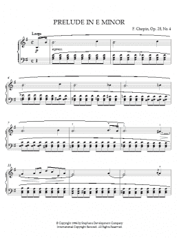 page one of Prelude In E Minor, Op. 28, No. 4 (Piano Solo)