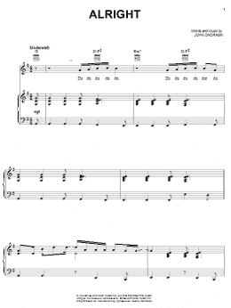 page one of Alright (Piano, Vocal & Guitar Chords (Right-Hand Melody))
