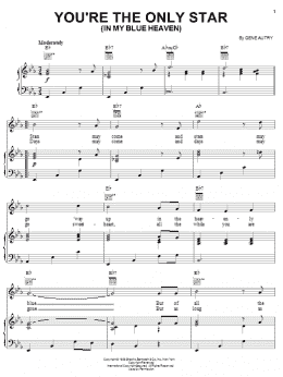 page one of You're The Only Star (In My Blue Heaven) (Piano, Vocal & Guitar Chords (Right-Hand Melody))
