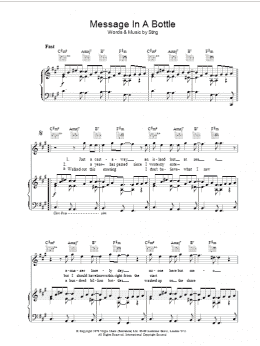 page one of Message In A Bottle (Piano, Vocal & Guitar Chords)