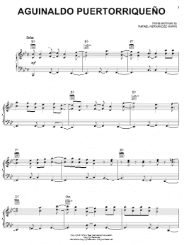 page one of Aguinaldo Puertorriqueno (Piano, Vocal & Guitar Chords (Right-Hand Melody))