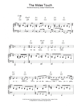 page one of The Midas Touch (Piano, Vocal & Guitar Chords)