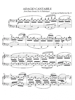page one of Adagio Cantabile, Op. 13 (Piano Solo)