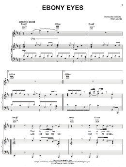 page one of Ebony Eyes (Piano, Vocal & Guitar Chords (Right-Hand Melody))