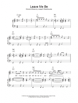 page one of Leave Me Be (Piano, Vocal & Guitar Chords)