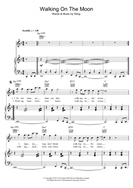 page one of Walking On The Moon (Piano, Vocal & Guitar Chords)