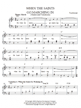 page one of When The Saints Go Marching In (Theme and Variations) (Easy Piano)