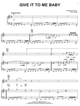 page one of Give It To Me Baby (Piano, Vocal & Guitar Chords (Right-Hand Melody))