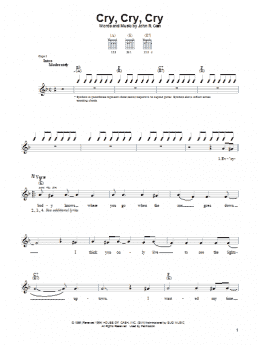 page one of Cry, Cry, Cry (Easy Guitar)