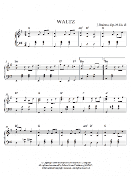 page one of Waltz In G Major, Op. 39, No. 15 (Piano Solo)