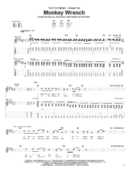 page one of Monkey Wrench (Guitar Tab)