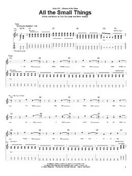 page one of All The Small Things (Guitar Tab)