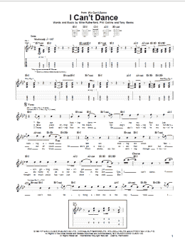 page one of I Can't Dance (Guitar Tab)