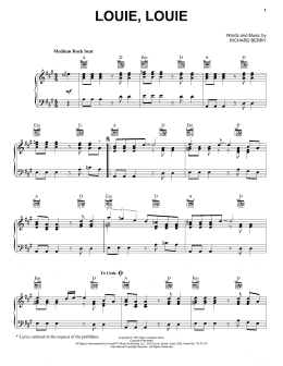 page one of Louie, Louie (Piano Solo)