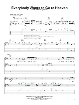 page one of Everybody Wants To Go To Heaven (Guitar Tab)