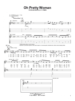 page one of Oh Pretty Woman (Guitar Tab)
