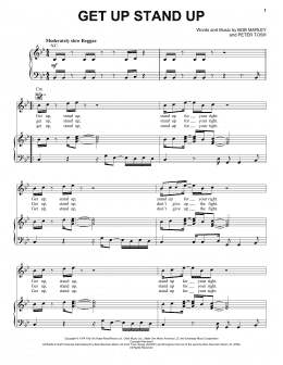 page one of Get Up Stand Up (Piano, Vocal & Guitar Chords (Right-Hand Melody))