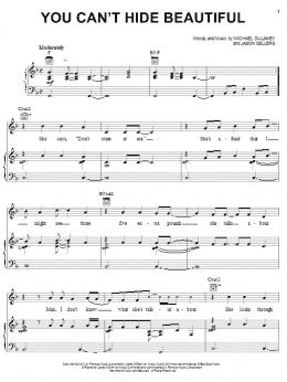 page one of You Can't Hide Beautiful (Piano, Vocal & Guitar Chords (Right-Hand Melody))